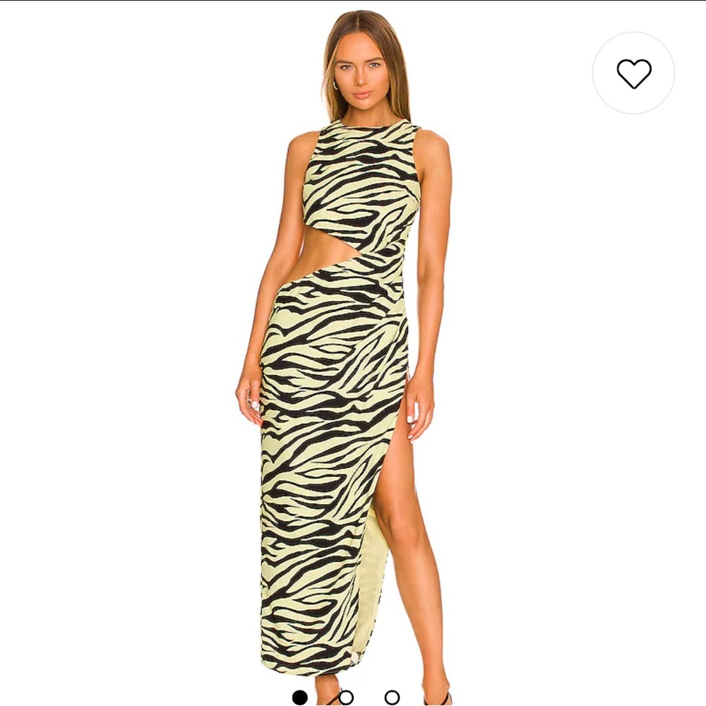 Superdown Ivana Cut Out Maxi In Green Zebra SMALL